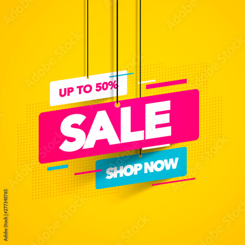 Vector illustration sale banner template design, Big sale special offer.