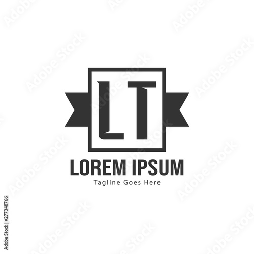 Initial LT logo template with modern frame. Minimalist LT letter logo vector illustration