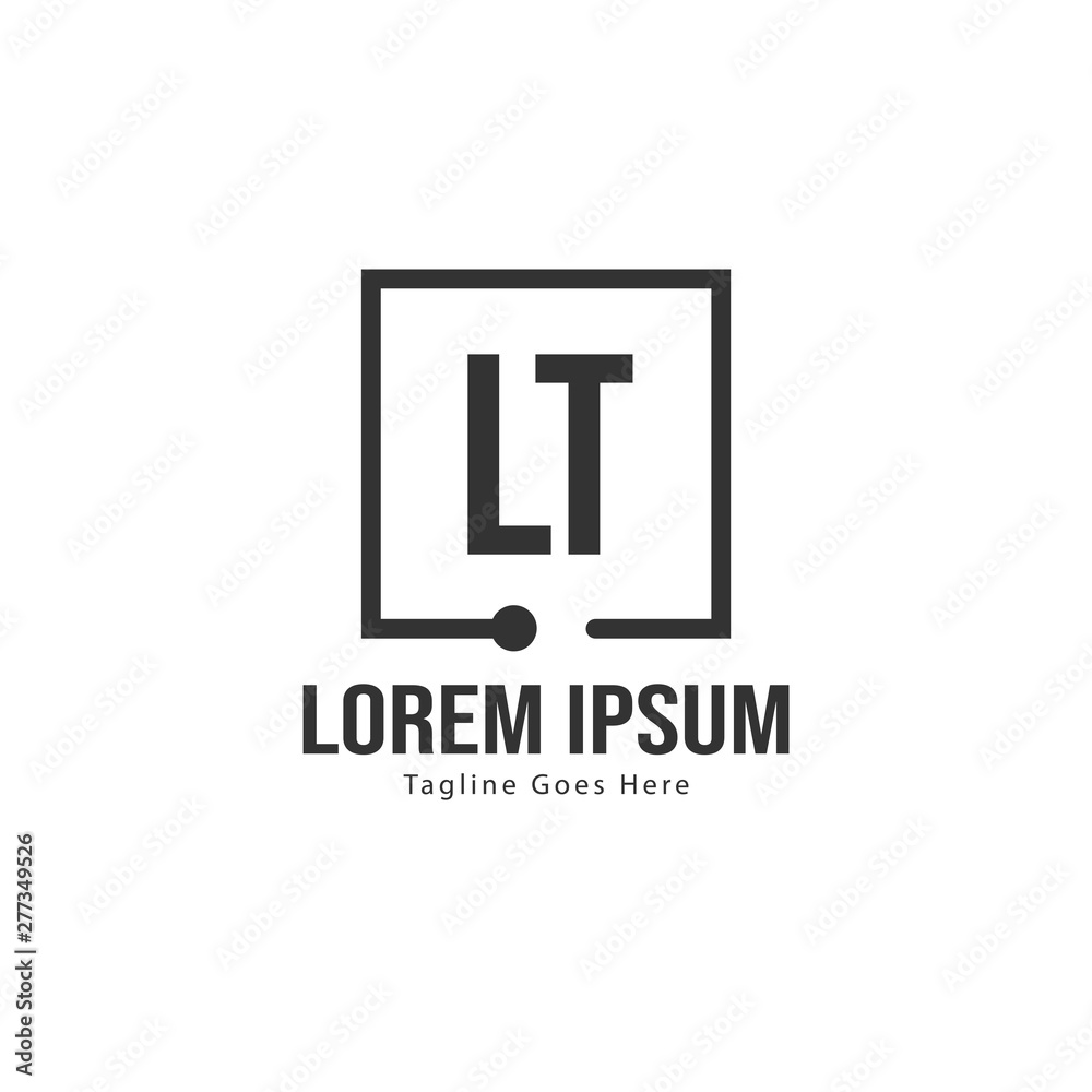 Fototapeta premium Initial LT logo template with modern frame. Minimalist LT letter logo vector illustration
