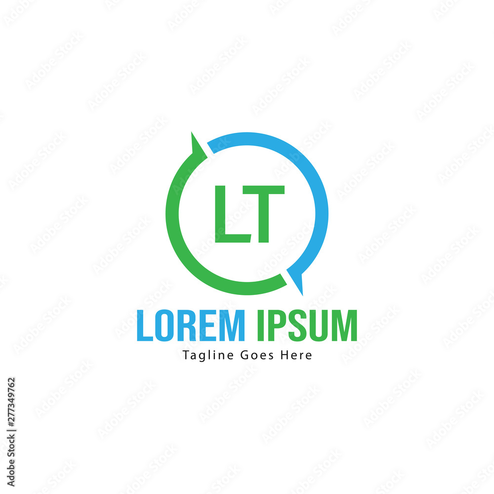 Initial LT logo template with modern frame. Minimalist LT letter logo vector illustration Initial LT logo template with modern frame. Minimalist LT letter logo vector illustration