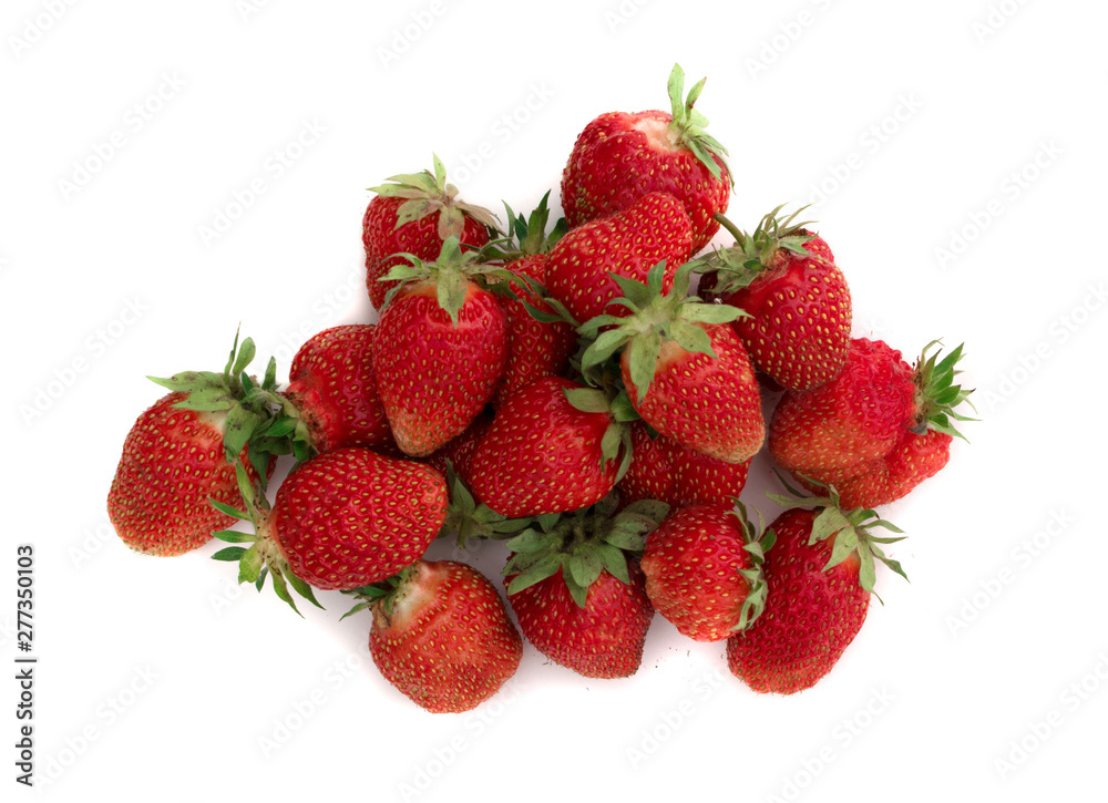 Organic Strawberry Isolated on White Background Close Up Organic Strawberry Isolated on White Background Close Up