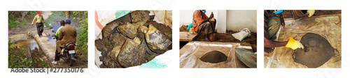 The Africa Collage with photos of Coltan in Congo and the Jungle Kisengo photo