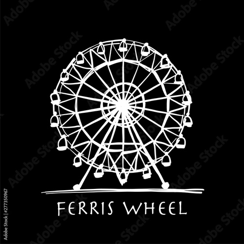 Ferris wheel at night, sketch for your design