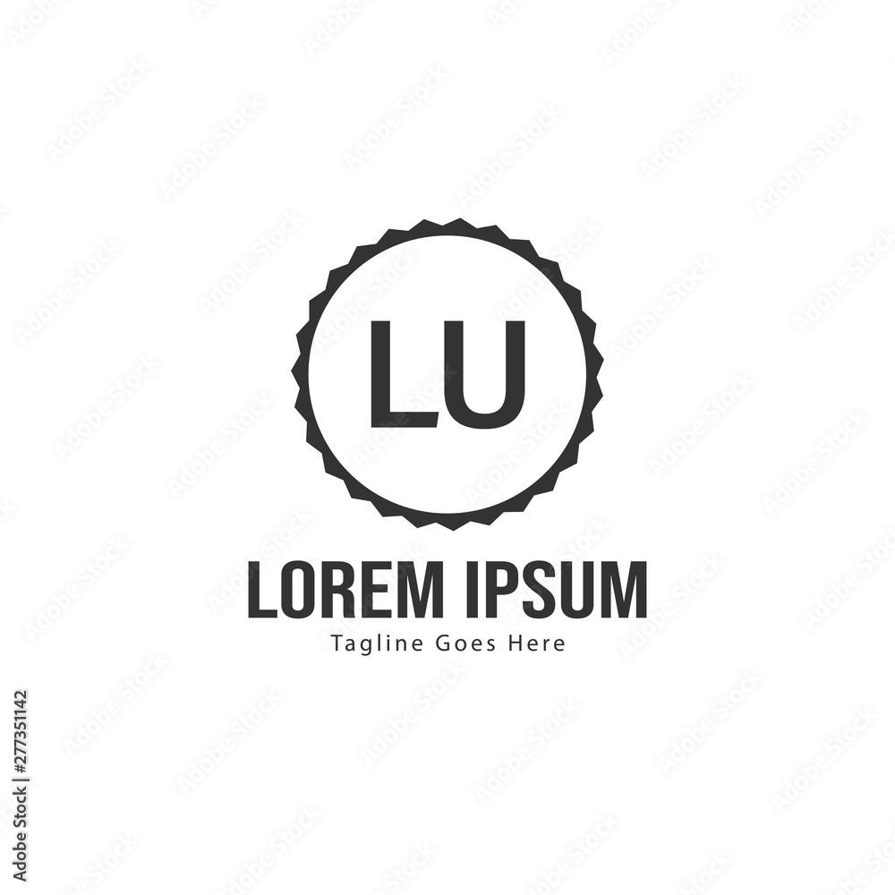 Initial LU logo template with modern frame. Minimalist LU letter logo vector illustration Initial LU logo template with modern frame. Minimalist LU letter logo vector illustration