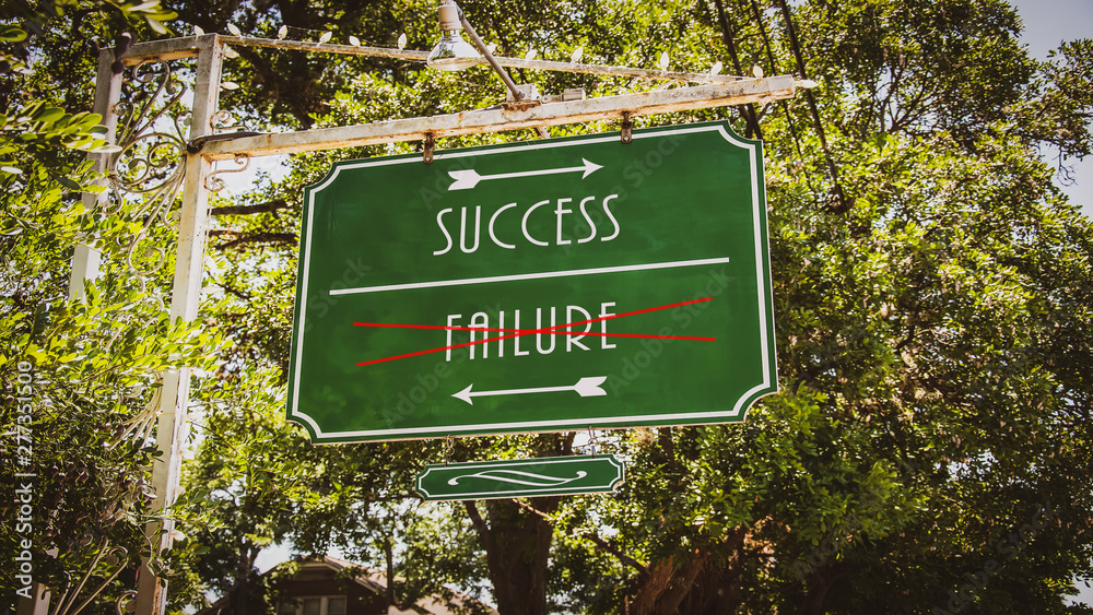 Obraz premium Street Sign to Success versus Failure