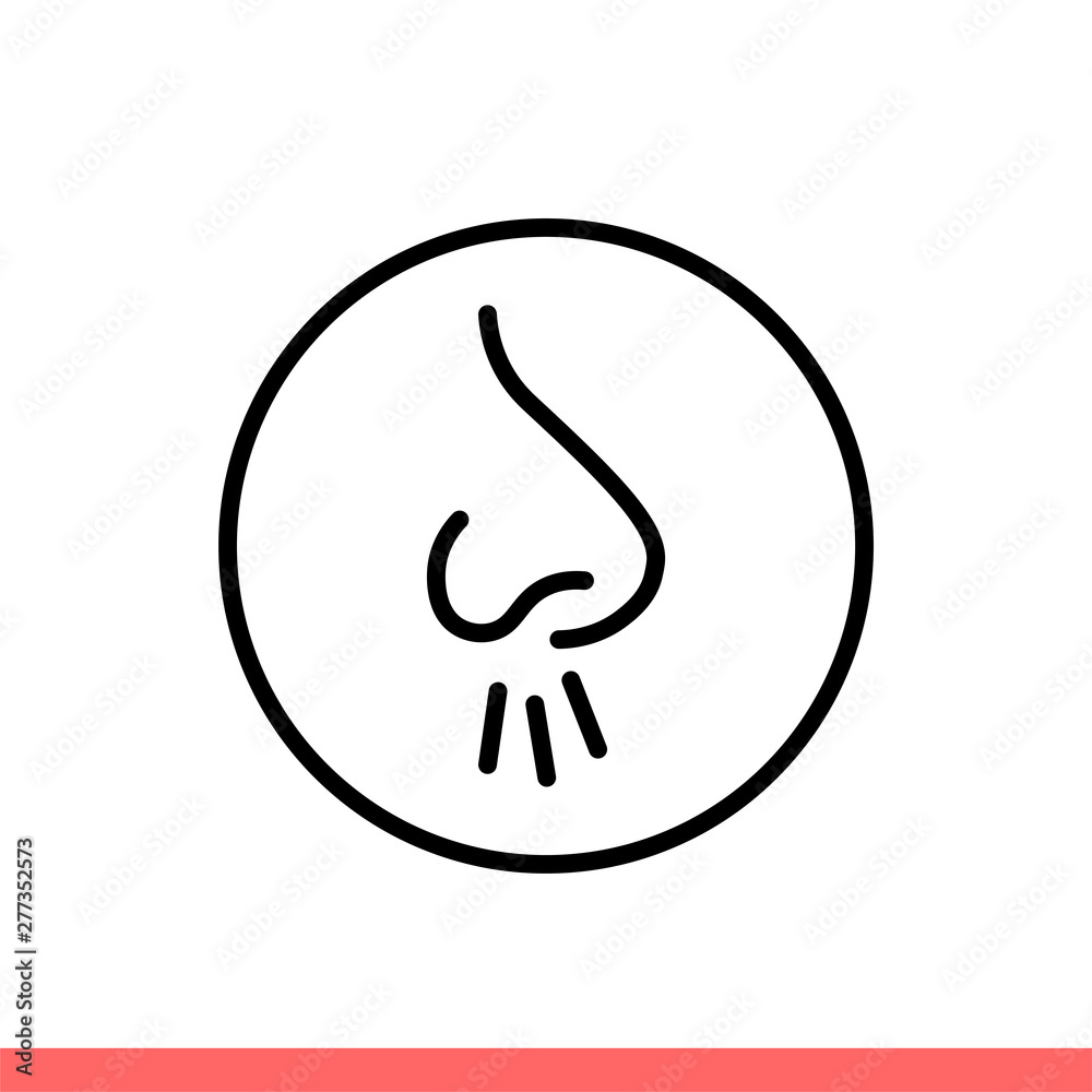 Nose vector icon, smell sign. Simple, flat design isolated on white background for web or mobile app Nose vector icon, smell sign. Simple, flat design isolated on white background for web or mobile app