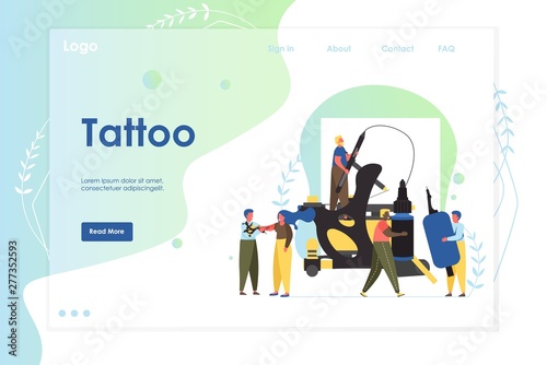 Tattoo vector website landing page design template