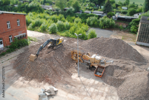 excavator on construction site