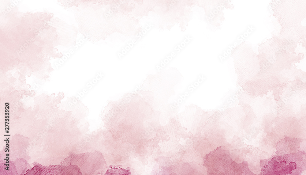 Pink watercolor painted paper texture background.