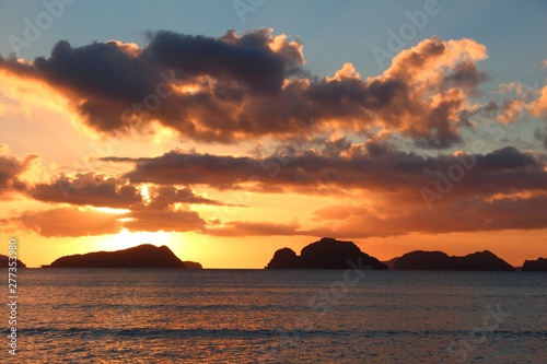 Philippines Palawan. Beautiful scenery. Palawan island  Philippines. Sunset.