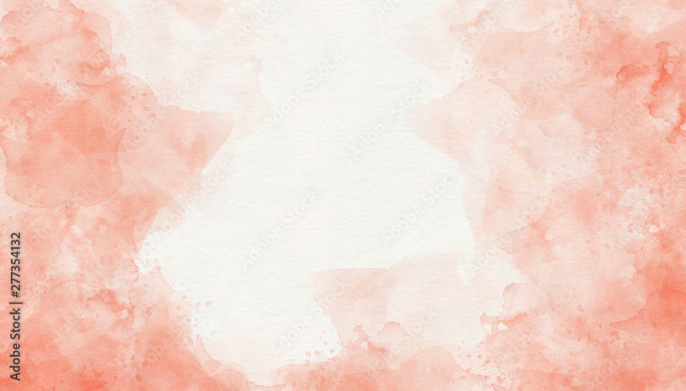 Pink watercolor painted paper texture background.