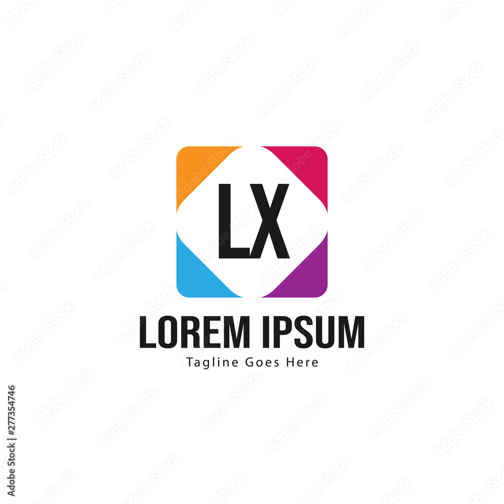 Fototapeta premium Initial LX logo template with modern frame. Minimalist LX letter logo vector illustration