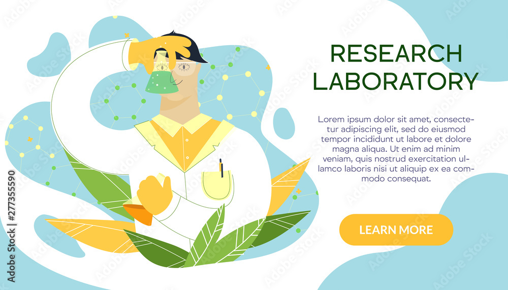 Scientist working in laboratory on the abstract background. Male medical researcher in white coat doing experiments and research with flasks. Chemistry medical lab research concept banner. Scientist working in laboratory on the abstract background. Male medical researcher in white coat doing experiments and research with flasks. Chemistry medical lab research concept banner.