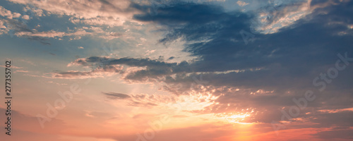 Colorful cloudy sky panorama at sunset © evannovostro