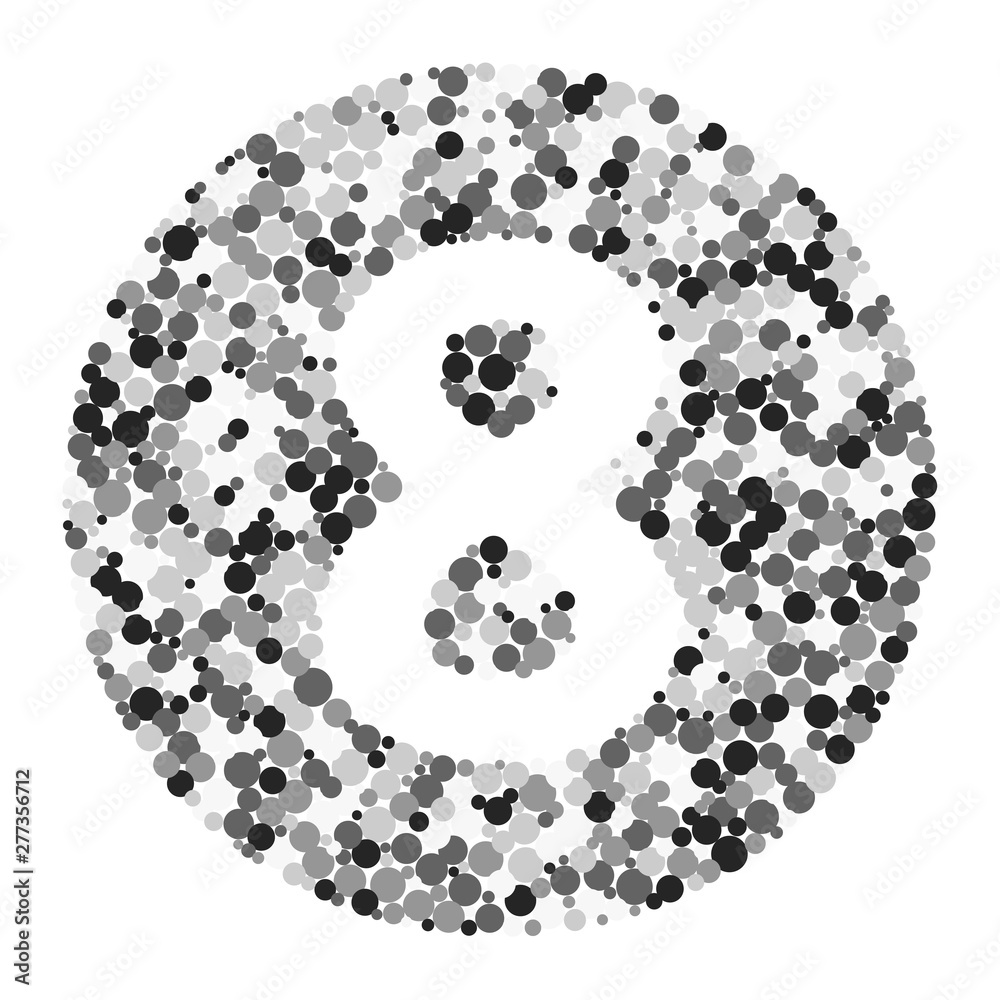 Digit 8 color distributed circles dots illustration Digit 8 color distributed circles dots illustration