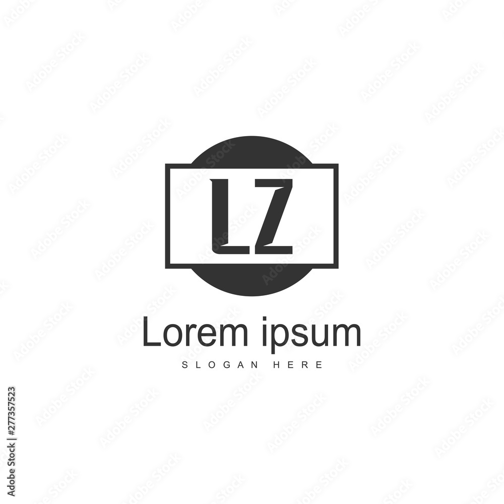 Initial LZ logo template with modern frame. Minimalist LZ letter logo vector illustration Initial LZ logo template with modern frame. Minimalist LZ letter logo vector illustration