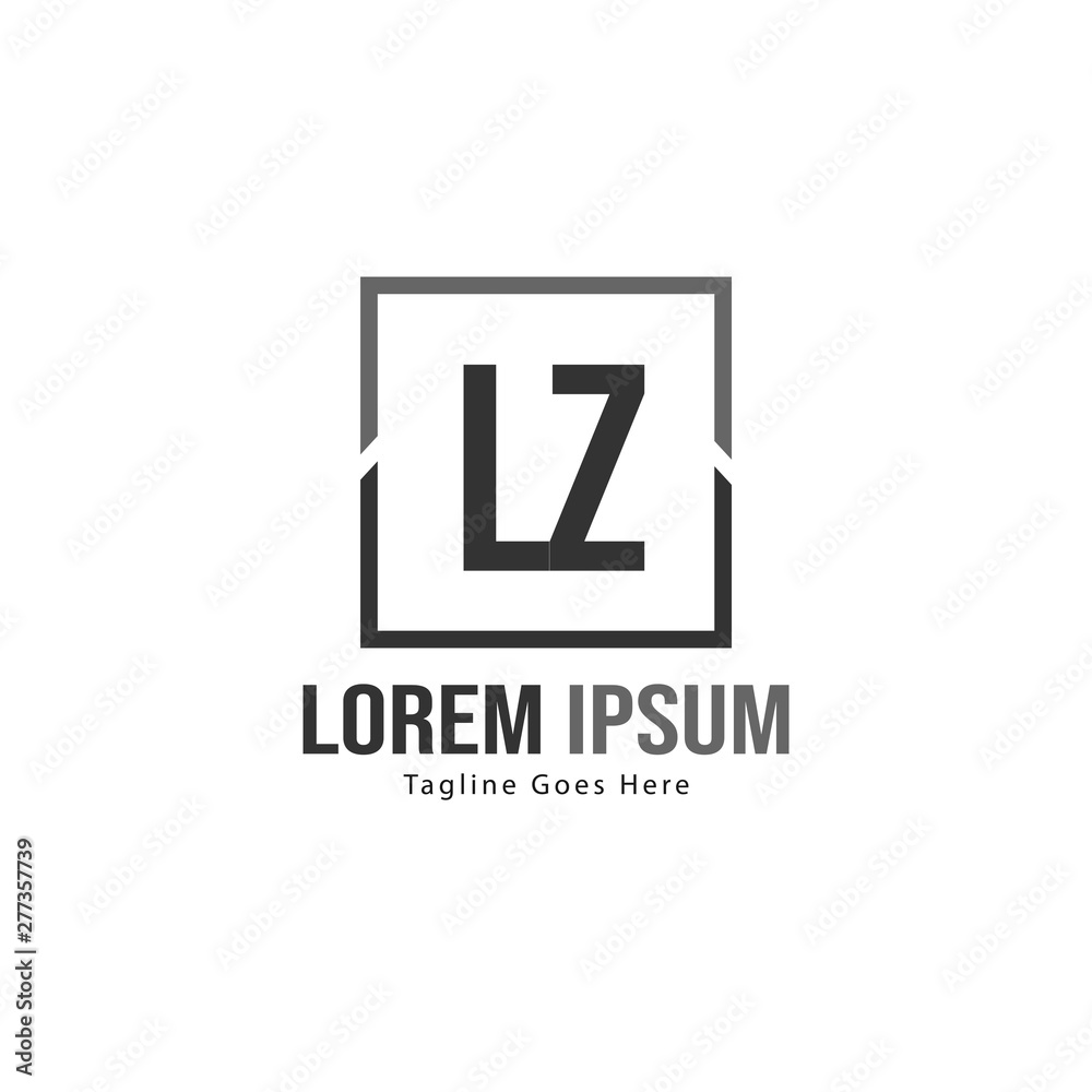 Initial LZ logo template with modern frame. Minimalist LZ letter logo vector illustration Initial LZ logo template with modern frame. Minimalist LZ letter logo vector illustration