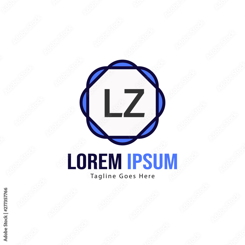 Initial LZ logo template with modern frame. Minimalist LZ letter logo vector illustration Initial LZ logo template with modern frame. Minimalist LZ letter logo vector illustration