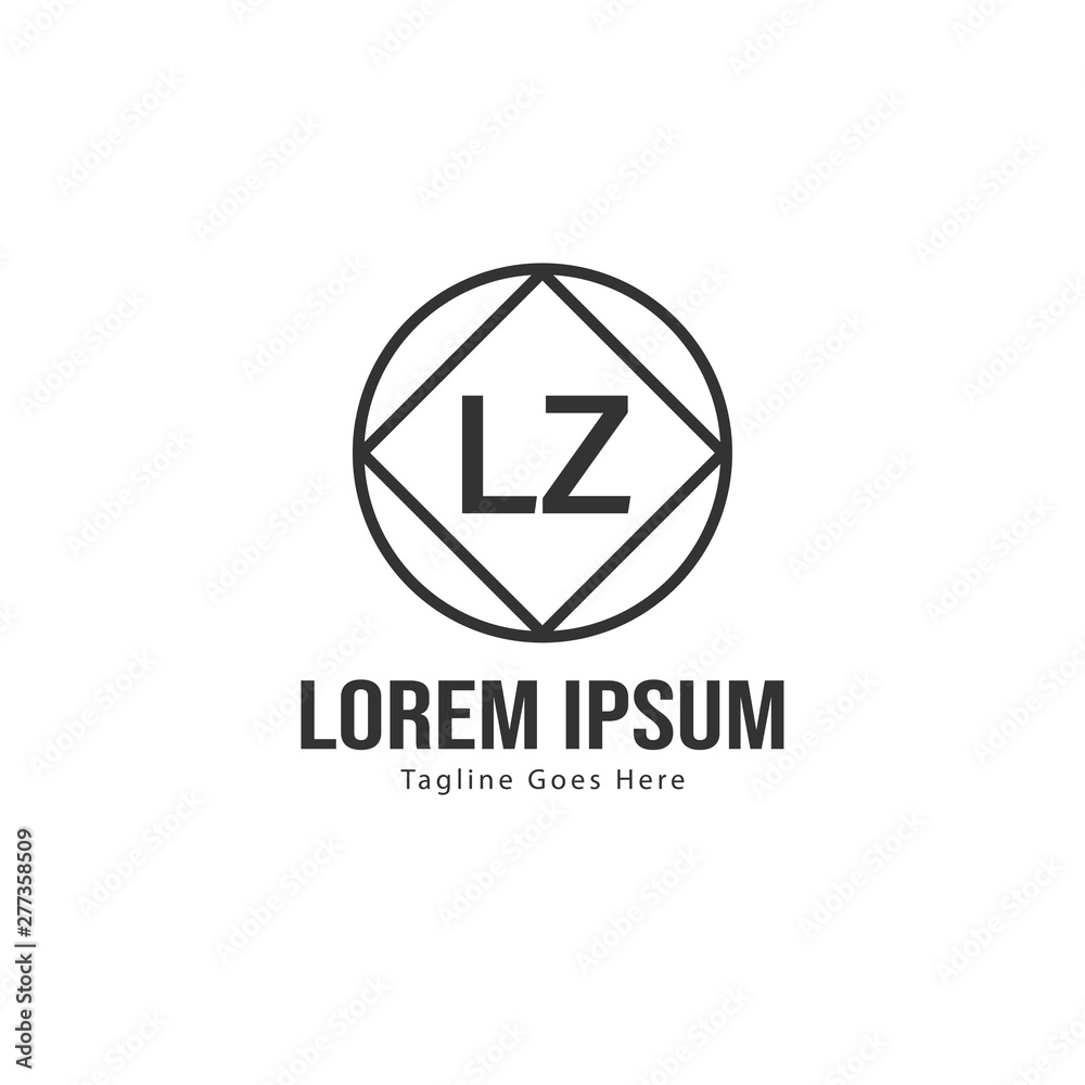Initial LZ logo template with modern frame. Minimalist LZ letter logo vector illustration Initial LZ logo template with modern frame. Minimalist LZ letter logo vector illustration