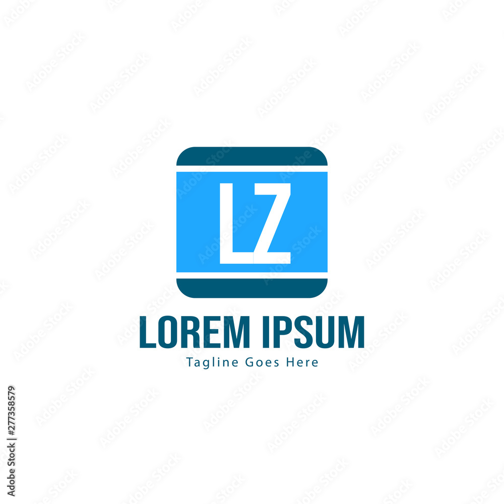 Initial LZ logo template with modern frame. Minimalist LZ letter logo vector illustration Initial LZ logo template with modern frame. Minimalist LZ letter logo vector illustration