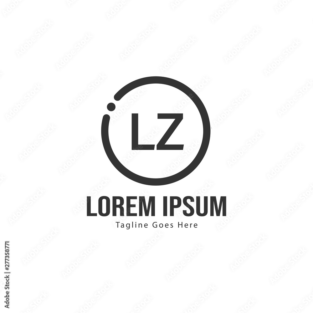 Initial LZ logo template with modern frame. Minimalist LZ letter logo vector illustration Initial LZ logo template with modern frame. Minimalist LZ letter logo vector illustration