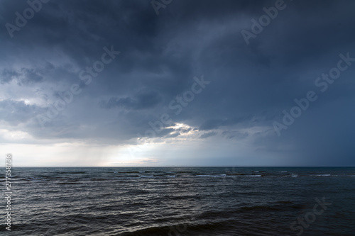 Rainy day by Baltic sea at Liepaja, Latvia.