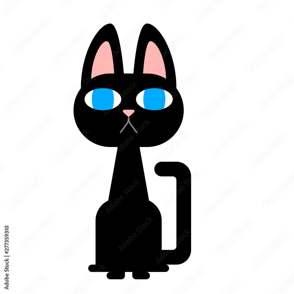 かわいい黒猫のイラスト01 Stock Vector Adobe Stock