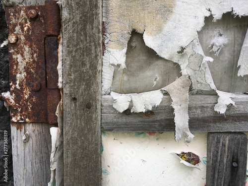 very old door of a village building