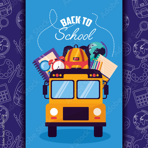 back to school supplies flat design