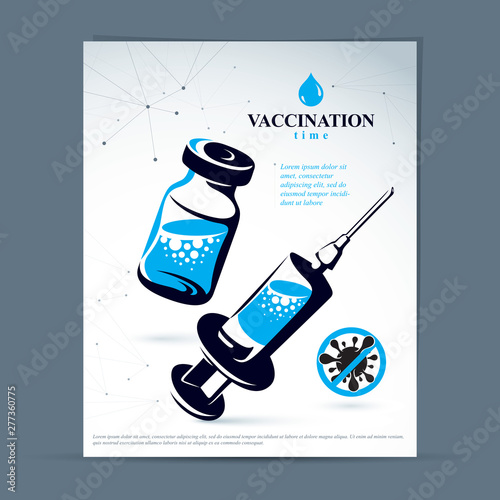 Wallpaper Mural Scheduled vaccination theme presentation flyer