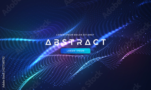 Dynamic abstract liquid flow particles background. Shining abstract particle flow background. Futuristic background with dots combination. Eps10 Vector background.
