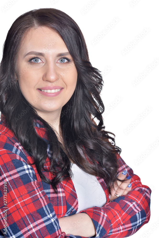 Portrait of beautiful woman isolated on white background Portrait of beautiful woman isolated on white background