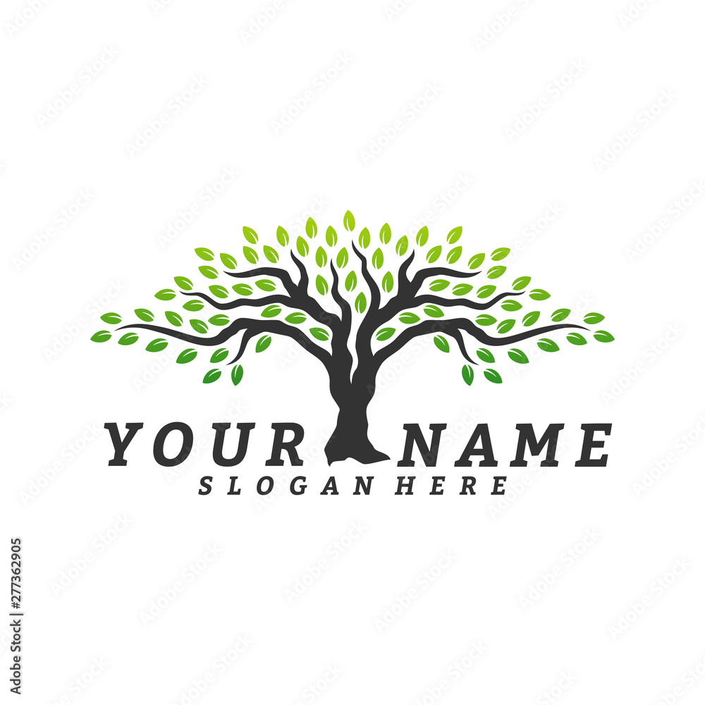 Colorful vibrant tree logo design concept vector. Root of Tree life logo design template inspiration. Icon Symbol