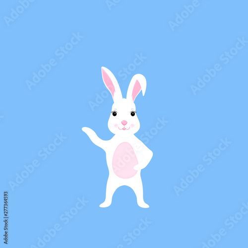 Bunny cute print. Hare fashion child vector. rabbit illustration for nursery t-shirt, kids apparel, invitation © LiluArt