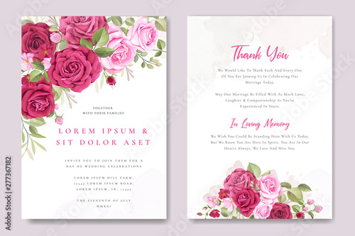 beautiful wedding invitation card floral frame template