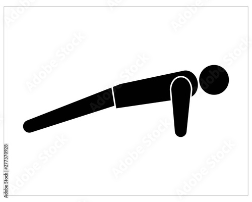 Push ups icon in glyph style. push up is a movement to train the chest muscles. Push up sign and symbol isolated on white background.- vector