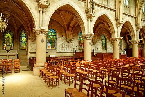 Vigny , France - may 24 2019 : the Saint Medard church photo