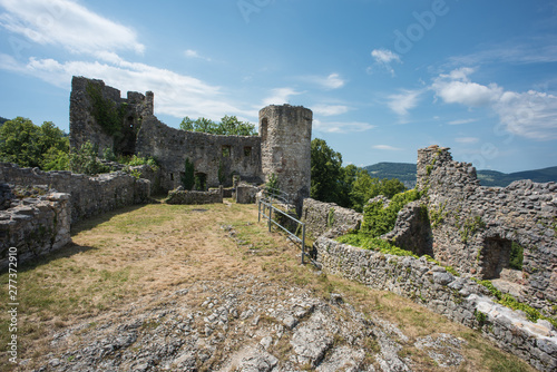 Dorneck castle, beautiful ruin in dornach, switzerland with fantastic look out. photo