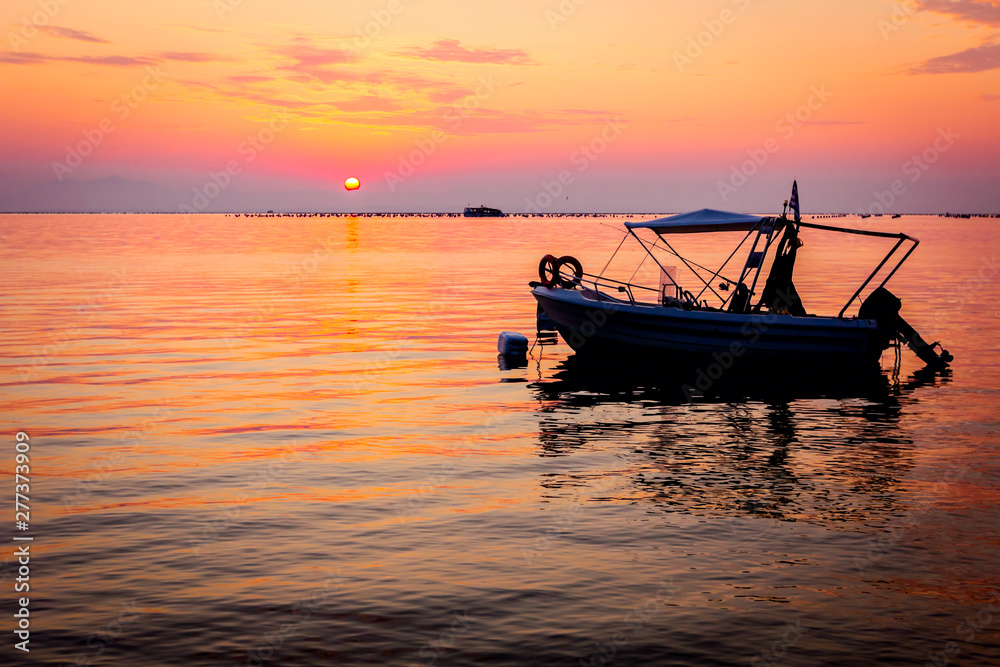 Scenic view of beautiful sunrise in the morning time over the sea