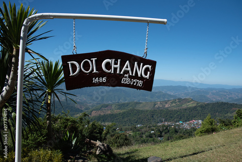 Canvas Print Doi chang or Doi Chaang village is situated in the northern of Chiang Rai Province Thailand
