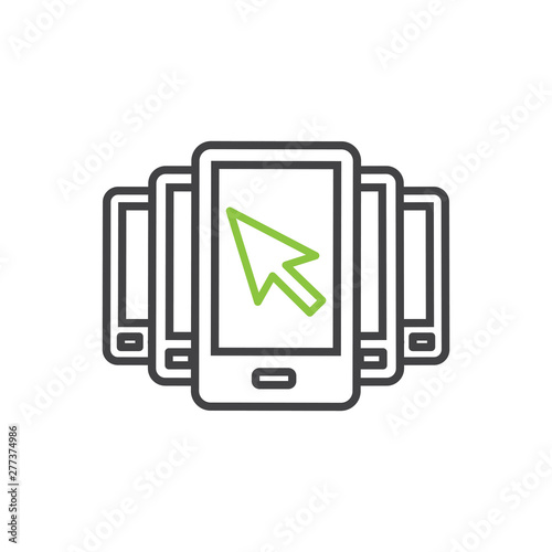 Website clicks icon with pointer icon - unscrupulously acquiring website clicks
