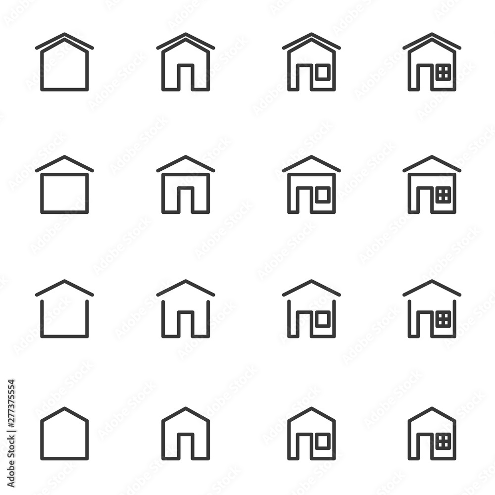 house icon set vector illustration