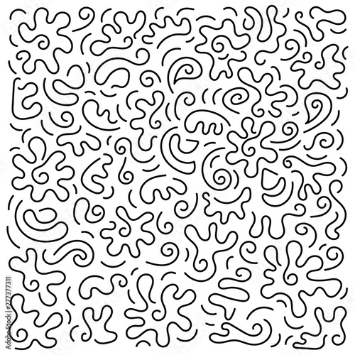 Doodle hand drawn background. Vector illustration. Whimsical winding lines.