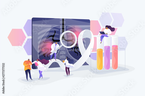 Dangerous respiratory system disease. Man experiencing breathing problems, complications. Lung cancer, Tracheal tug, bronchial asthma concept. Vector isolated concept creative illustration