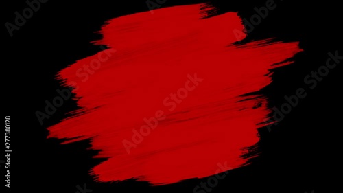 Stain of blood red paint, abstract CG animation of brush strokes. Transparent background ProRes 4444 with alpha channel in 4k UHD resolution version. photo