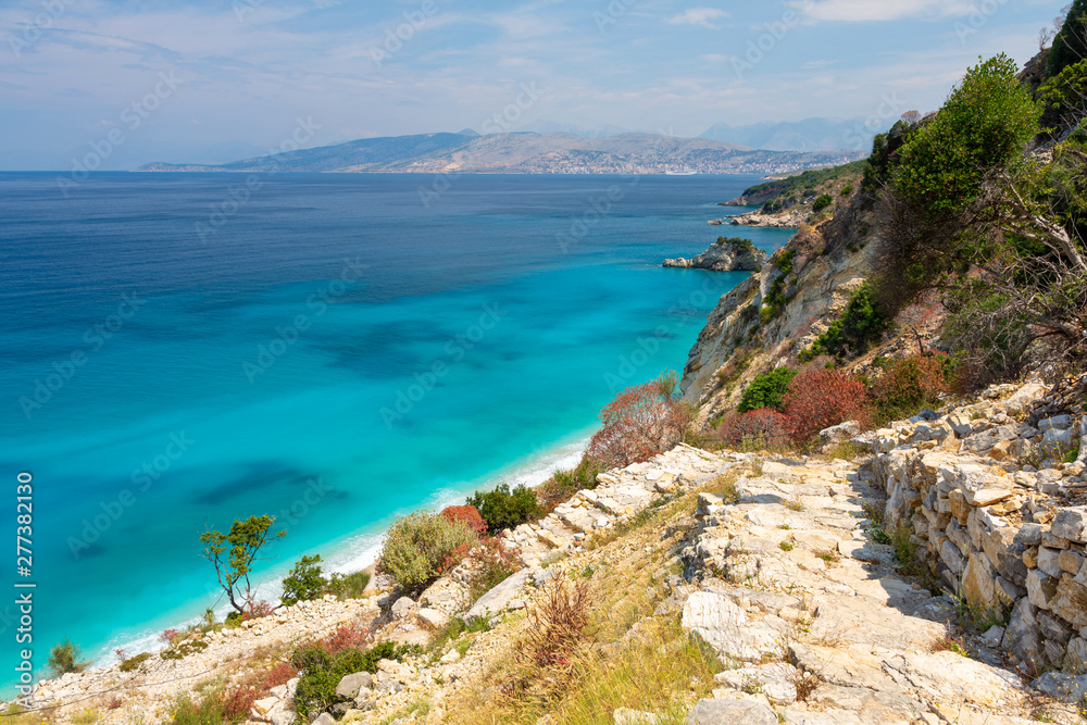 beautiful view on ionian sea on Mirrors’ beach between Ksamil and Saranda in Albania