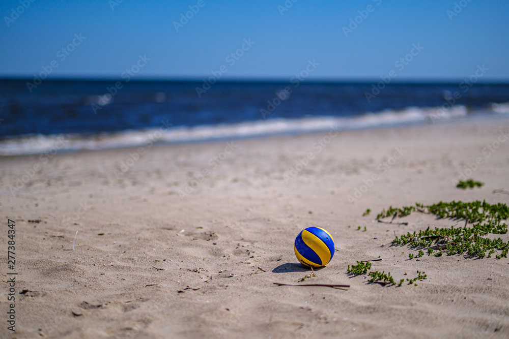 Obraz premium sea beach with blu sky and waves