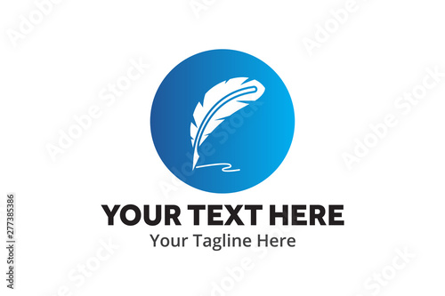 write logo , writer logo ,write icon writer icon flat style design with color for identity , business and button