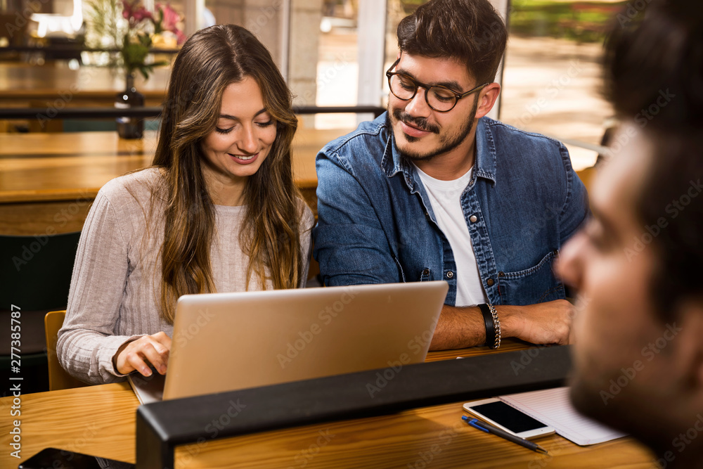 Fototapeta premium Working together to prepare for finals