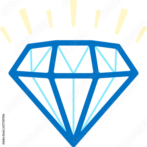 Simple diamond gem icon in ...